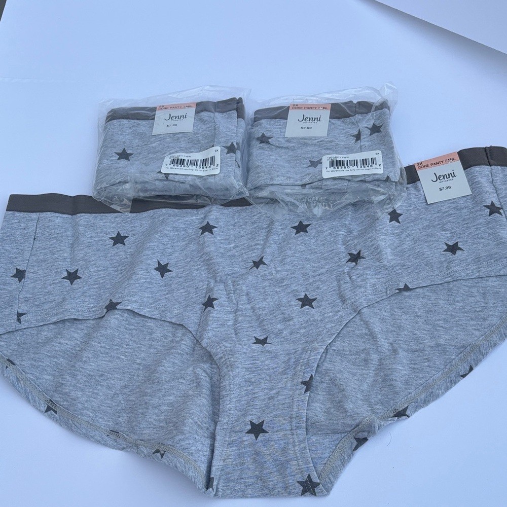 2X  Plus size  Pantie sJenni Women Underwear with Black Star Pattern